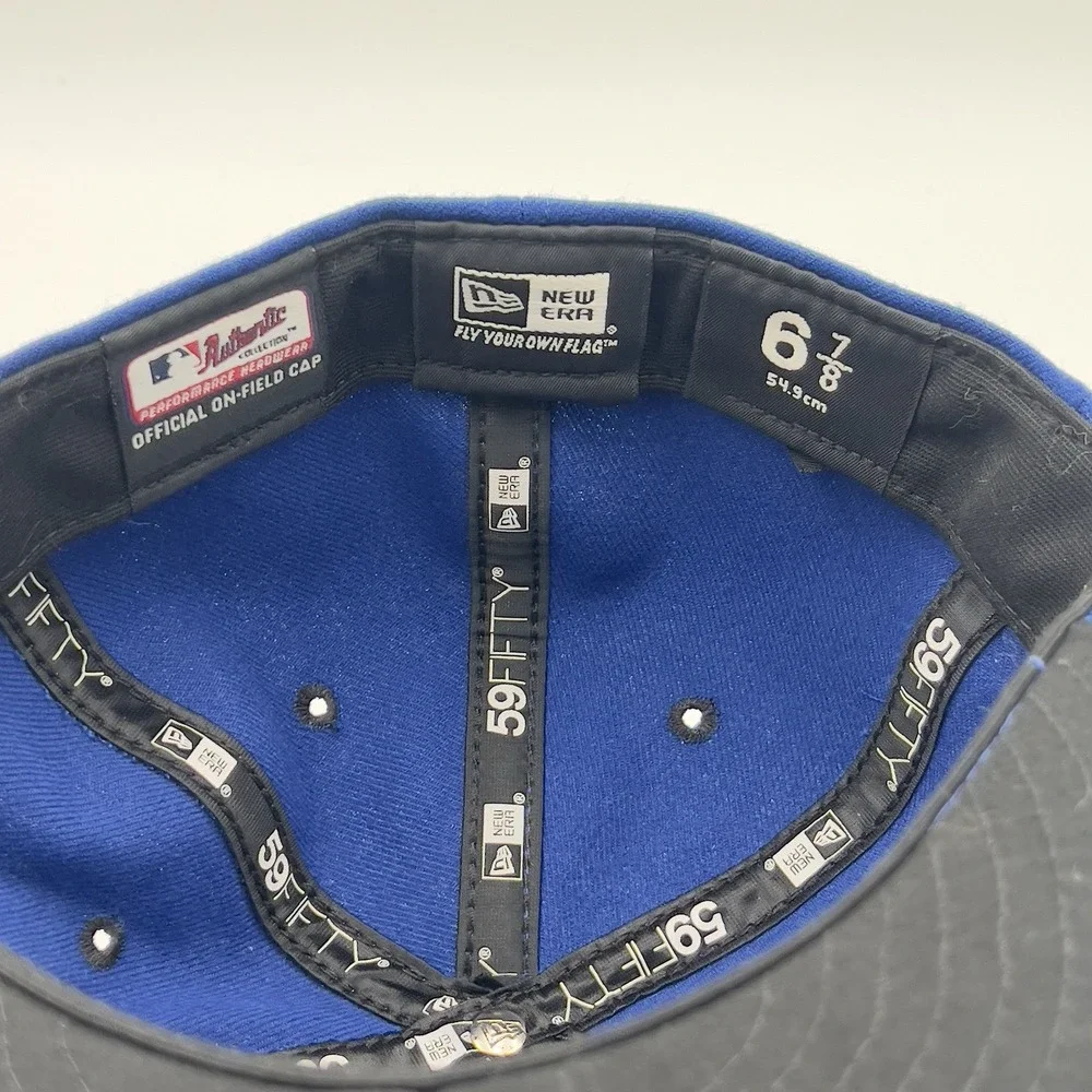 New Era Kansas City Royals Fitted Hat Blue MLB Baseball Cap Size‎ 7 1/4